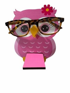 Pink Owl Eyeglasses Holder